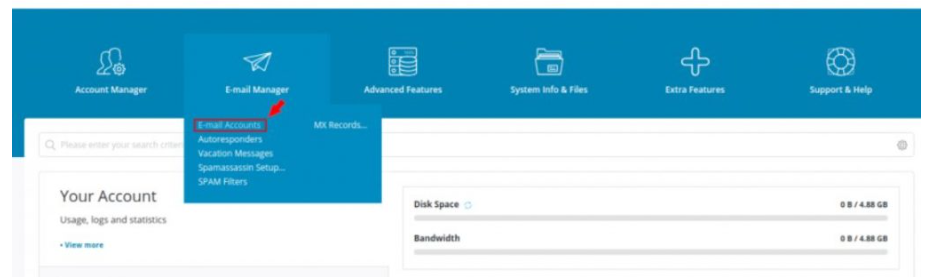 آموزش ساخت ایمیل شرکتی و سازمانی در سیپنل (cPanel) و دایرکت ادمین (Direct Admin) 47 ساخت ایمیل شرکتی در دایرکت ادمین