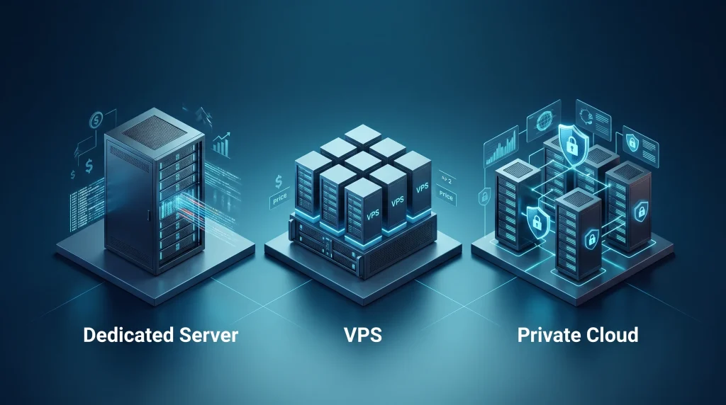سرور اختصاصی یا VPS یا ابر خصوصی؛ مقایسه هزینه، عملکرد و امنیت 3 سرور اختصاصی یا VPS یا ابر خصوصی برای زیرساخت سازمانهای در حال رشد