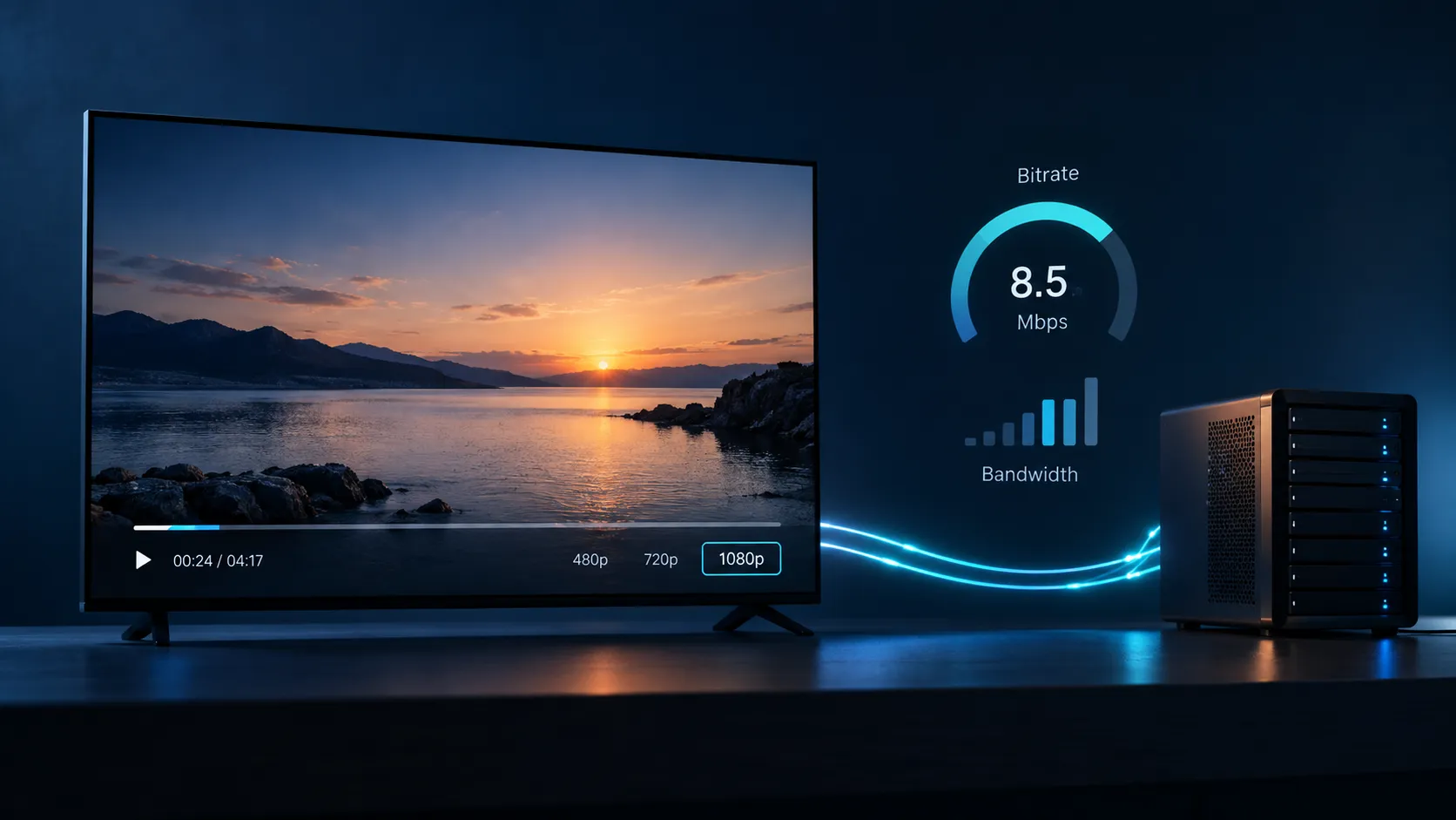 محاسبه پهنای باند استریم ویدئو بر اساس Bitrate و کیفیت پخش VOD