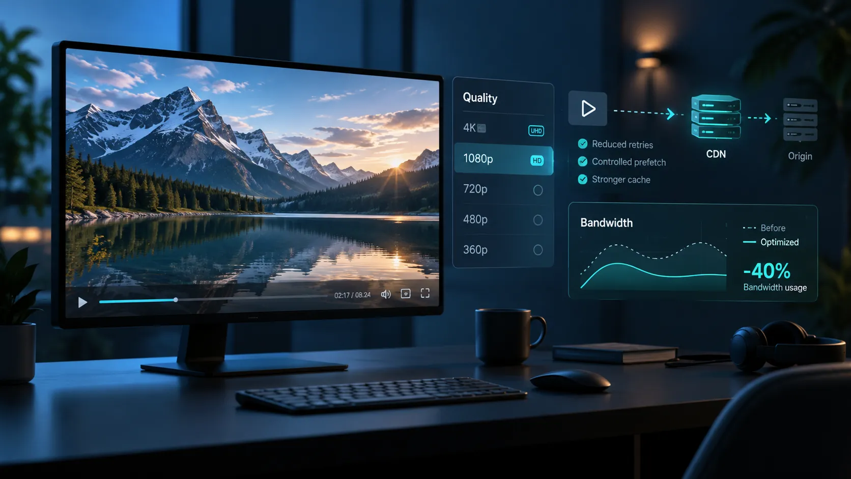 تبدیل Bitrate به حجم ترافیک روزانه و ماهانه در استریم ویدئو