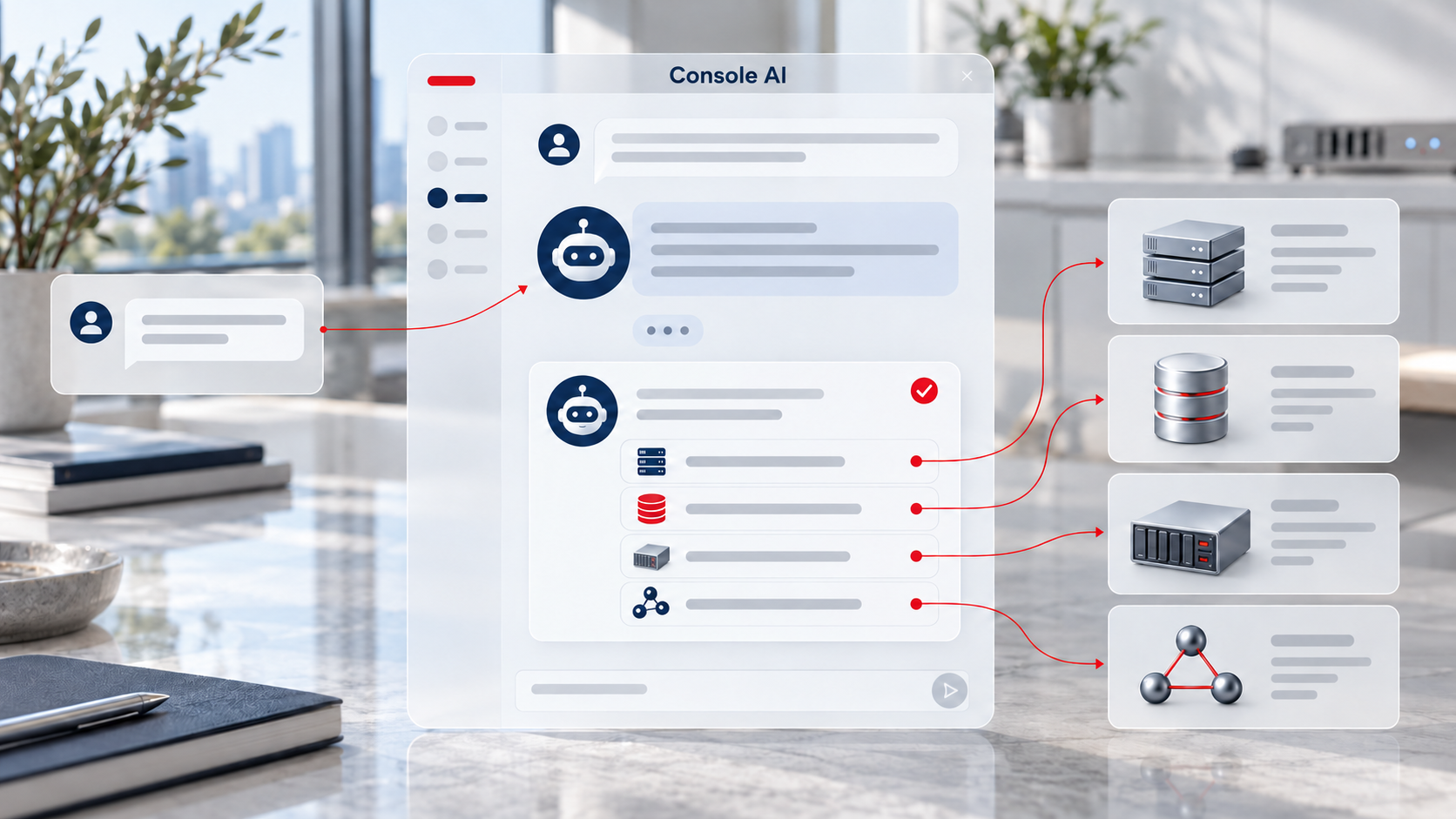 نمای مفهومی Console AI اوراکل برای مدیریت منابع ابری با زبان طبیعی